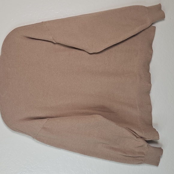 iKnit Pearl Embellished Tan Sweater (XL) Cozy Chic Pullover - Picture 8 of 11